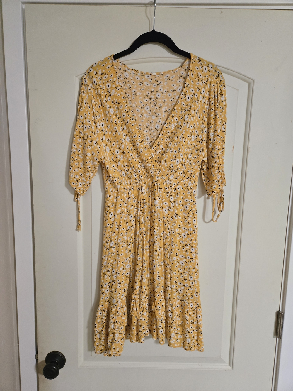 Yellow Floral Wrap Dress - Women's Summer Dress No Brand